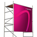 Gerüstbanner drucken auf Baugerüst mit individuellem Druck, wetterfestes Banner für Baustellen und Werbung
