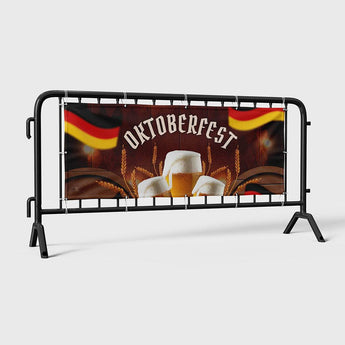 Mesh-Banner für Absperrgitter im Einsatz