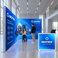 Messestand Set 12 von Picura: beleuchtete Messewand mit bedrucktem Textil, aufgebaut in einer Messehalle