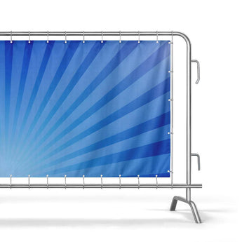 Veranstaltungsabsperrung mit Banner