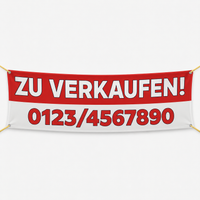 ZU VERKAUFEN Banner drucken – Werbebanner mit Telefonnummer gestalten