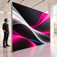 SEGO Lightbox Textilspannrahmen 3000 × 2250 mm, beleuchtet, im Ausstellungsraum