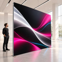 SEGO Lightbox Textilspannrahmen 3000 × 2500 mm, beleuchtet, im Ausstellungsraum