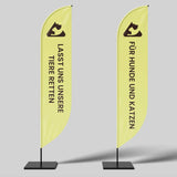 Beachflag individuell bedrucken lassen für starke Sichtbarkeit im Freien