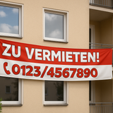 Banner an einem Geländer befestigt