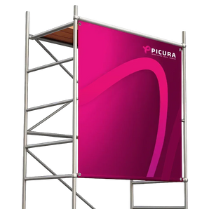 Gerüstbanner drucken auf Baugerüst mit individuellem Druck, wetterfestes Banner für Baustellen und Werbung