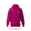 Hoodie bedrucken – ein magenta-pinker Hoodie mit einem professionellen weißen PICURA WERBETECHNIK DRUCK AGENTUR Logo-Aufdruck auf der Brust als hochwertiges Beispiel für Textildruck.