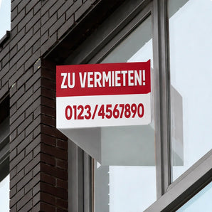 Maklerschild zu vermieten mit Telefonnummer