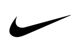 Referenz der Picura GmbH – Das ikonische schwarze Nike Swoosh Logo auf transparentem Hintergrund, umgesetzt als Beispiel für professionelles Branding und hochwertige Werbetechnik-Services.