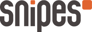 Referenz der Picura GmbH – Das bekannte snipes Logo in Dunkelgrau mit den charakteristischen orangen Akzenten, umgesetzt als hochwertiges Branding-Projekt im Bereich Werbetechnik.