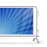 Veranstaltungsabsperrung mit Banner