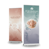 Werbeaufsteller groß auf einer Messe platziert