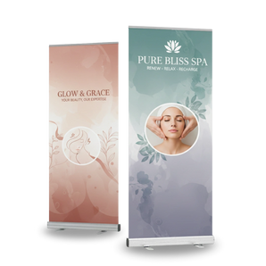 Werbeaufsteller groß auf einer Messe platziert