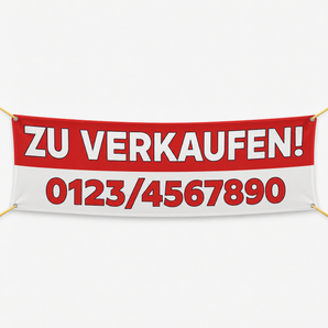 ZU VERKAUFEN Banner drucken – Werbebanner mit Telefonnummer gestalten
