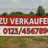 ZU VERKAUFEN Banner drucken – Werbebanner mit Telefonnummer gestalten