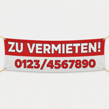Zu vermieten Banner mit Telefonnummer