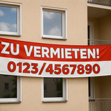 Zu vermieten Banner mit Telefonnummer
