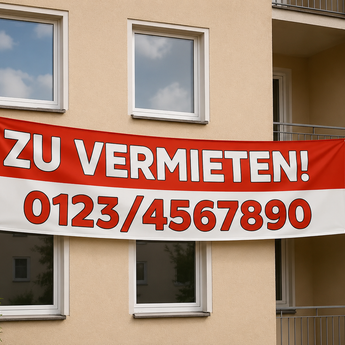 Zu vermieten Banner mit Telefonnummer
