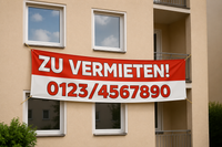 Zu vermieten Banner mit Telefonnummer