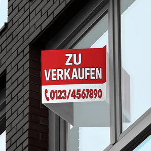 Maklerschild „Zu verkaufen“ – robust, auffällig & wetterfest